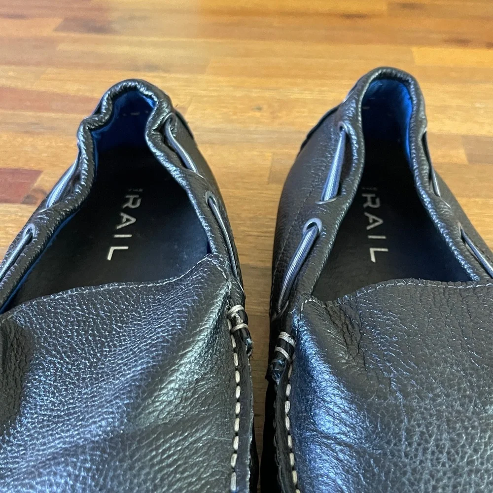 The Rail Mens‎ Leather Driving Moccasins, Black Men’s size 9.5 (Eur 43)